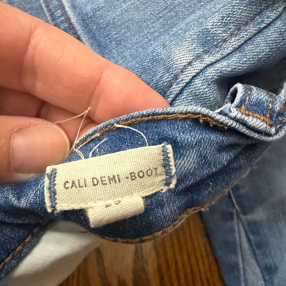 Madewell Sky Cali Demi Boot Blue Wide Leg Jeans - Picture 3 of 7